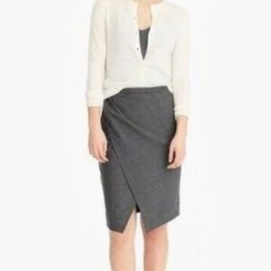 J Crew asymmetrical wool blend suit pencil skirt